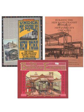New York Subway Rapid Transit MTA Brooklyn Elevated History, Three Book Bundle